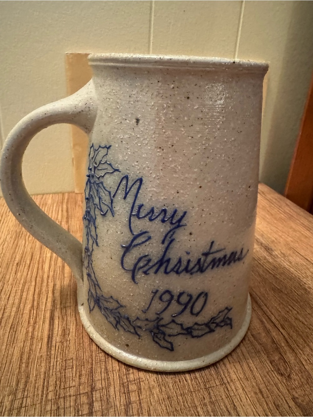 Extremely Rare Salmon Falls Holiday Stoneware Stein ~ Merry Christmas 1990